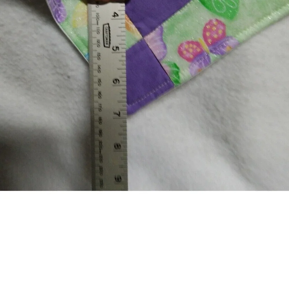 Handmade Quilted Table Runner Butterfly Print Purple Accents‎ Spring Decor
